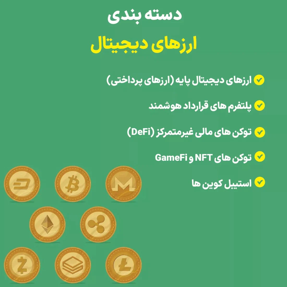 دیجیتال | ارز دیجیتال چند نوع ارز دیجیتال داریم؟ بررسی جامع انواع ارزهای دیجیتال و ویژگی های آن ها